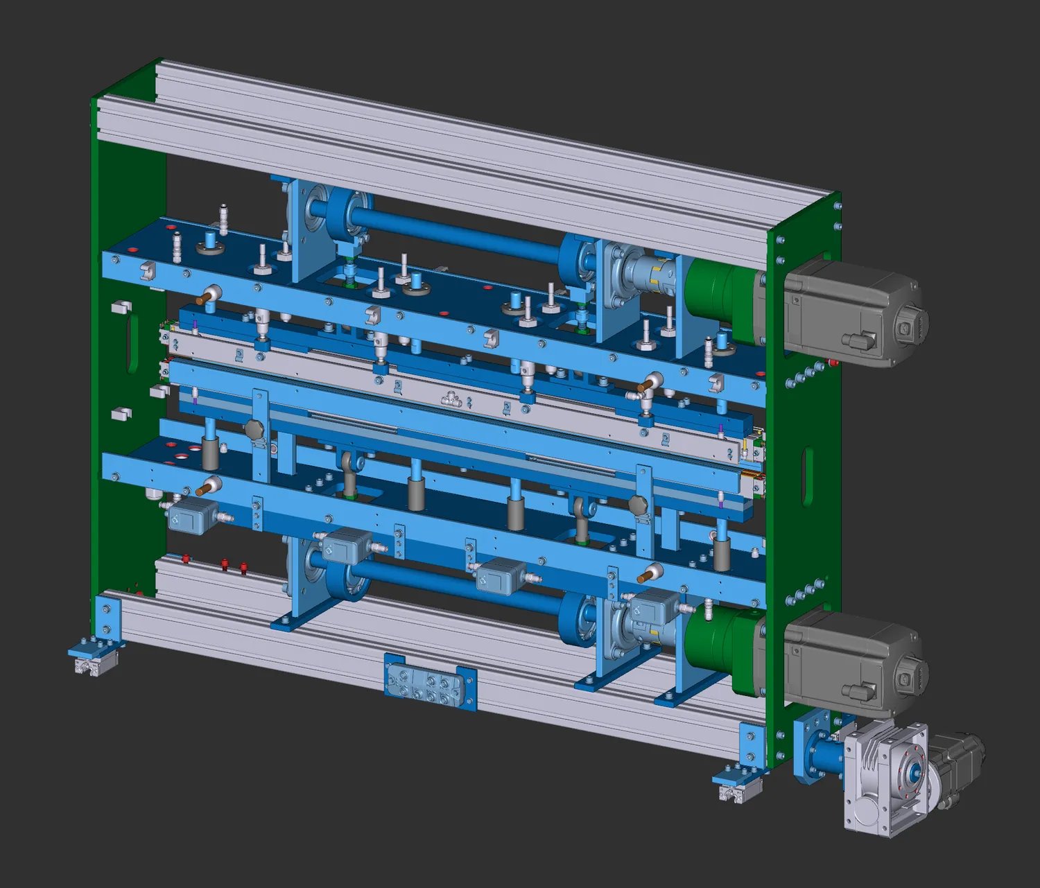 3D model jednotky se servopohony