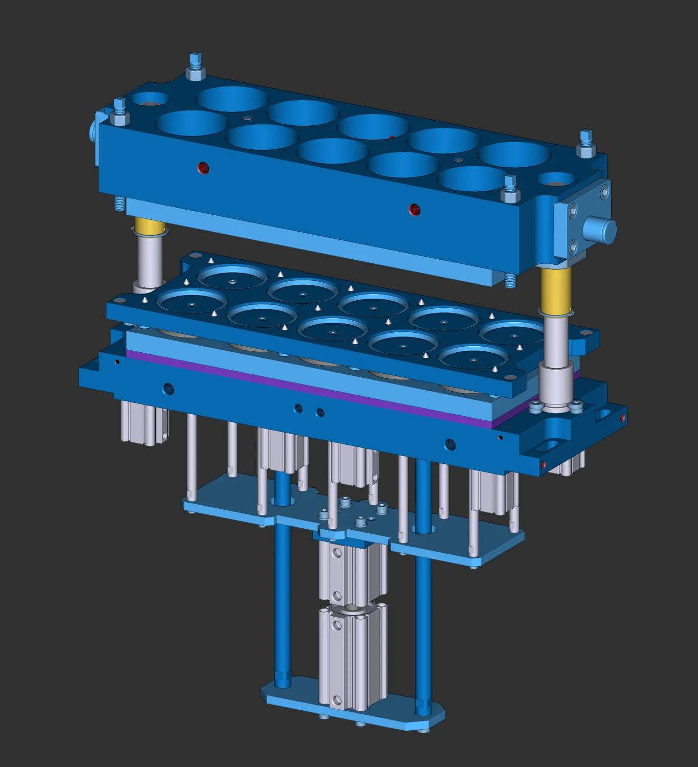 3D model vícenásobného výsekového nástroje
